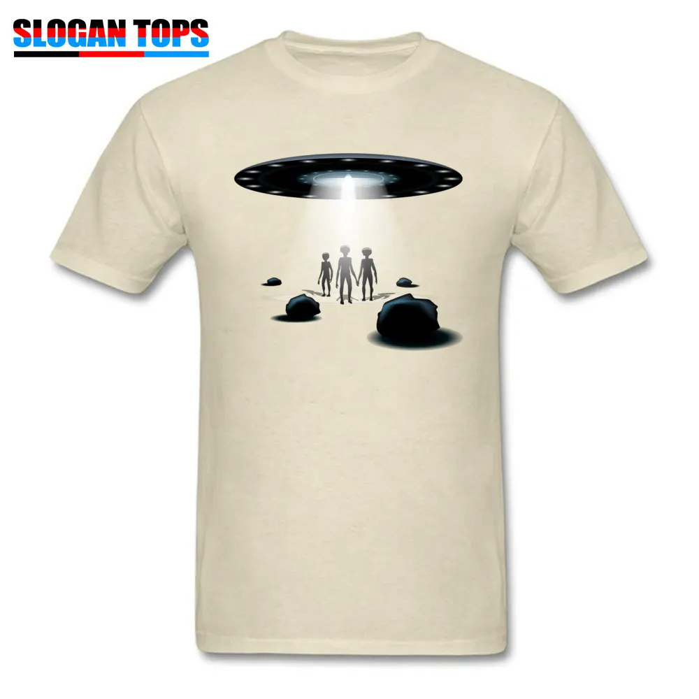 New Arrival UFO18912Y Print Short Sleeve T-Shirt Summer Fall O-Neck 100% Cotton Tops Shirts for Men Tops Tees Printing UFO18912Y beige
