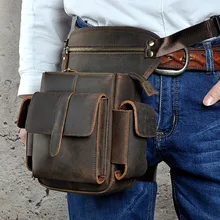 Натуральная кожа, мужская сумка на бедро, первый слой, Воловья кожа, поясная сумка, брендовая винтажная поясная сумка на плечо