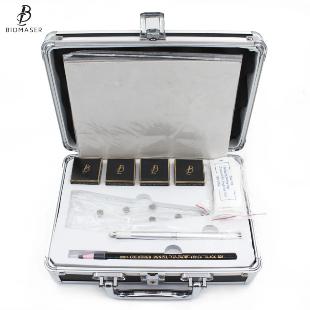 

Microblading Kit Permanent Makeup Neddle Eyebrow Pencil Manual Pen Practice Skin Ruler Inkcups Microblading Pigment Tattoo Kit