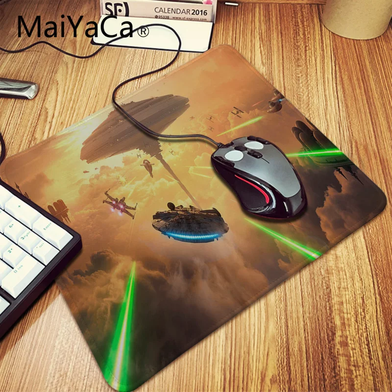 Maiyaca Звездные войны резиновая мышь прочный Настольный коврик для мыши большой Lockedge alfombrilla игровой коврик для мыши геймер ПК компьютерный коврик - Цвет: Lock Edge 18x22cm