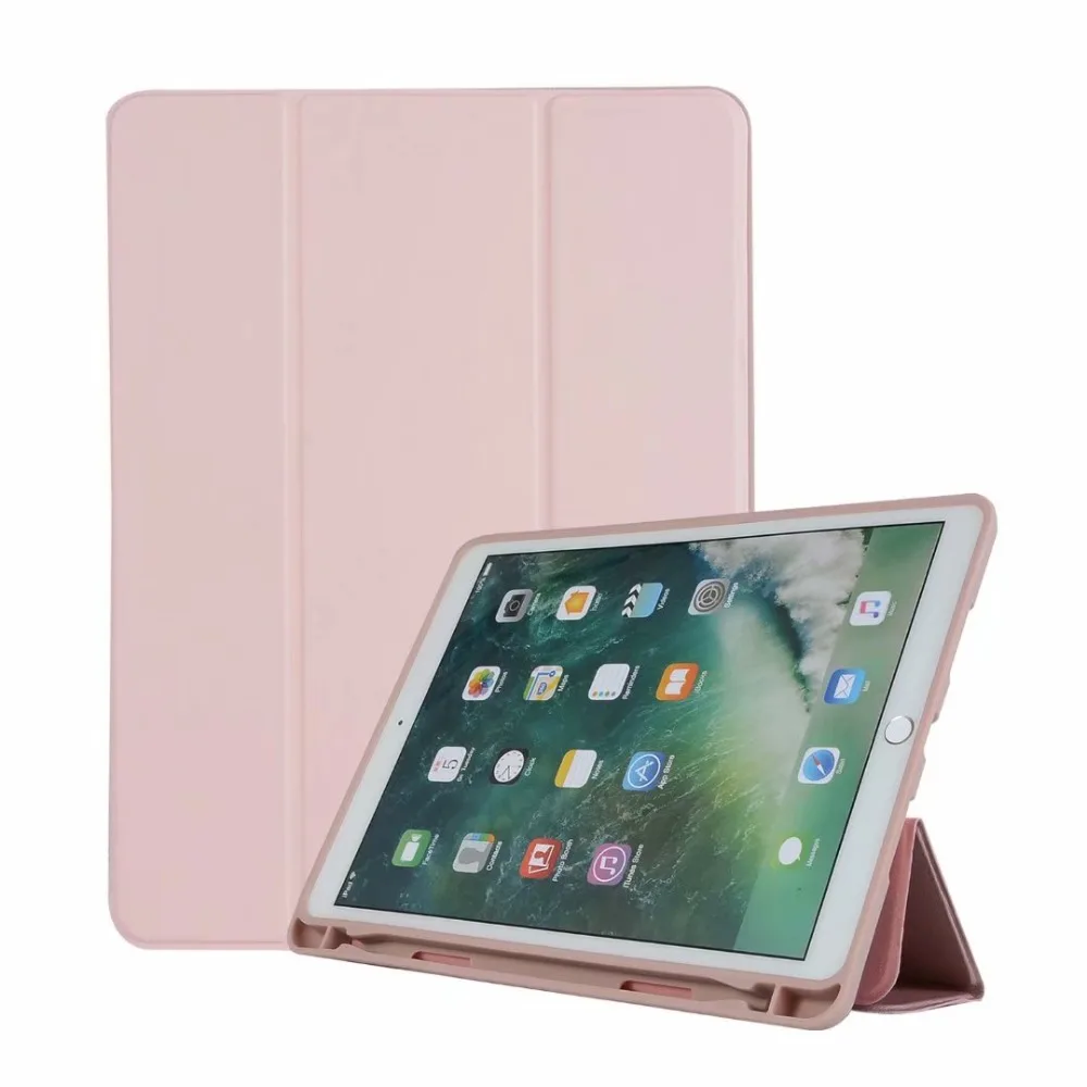 

Cover With Pencil Holder For Apple iPad Pro 10.5 tablet For iPad Air 10.5 2019 Silicon TPU Case Leather Flip Folio shell +pen