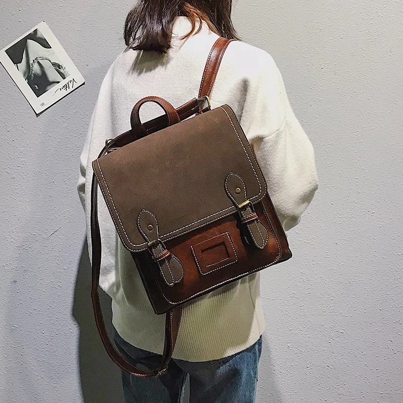 

Preppy Style Backpacks Women Fashion School Bag College Backpack Women Shoulder Bags Mochilas Vintage Pu Leather Women Backpack
