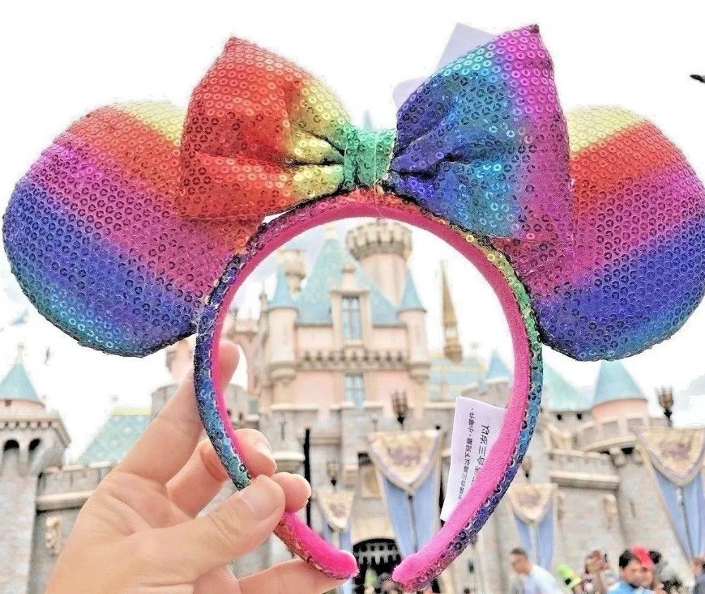Новый костюм Disney Минни Микки 2020 с блестками Радуга аулани ушками торта Косплей