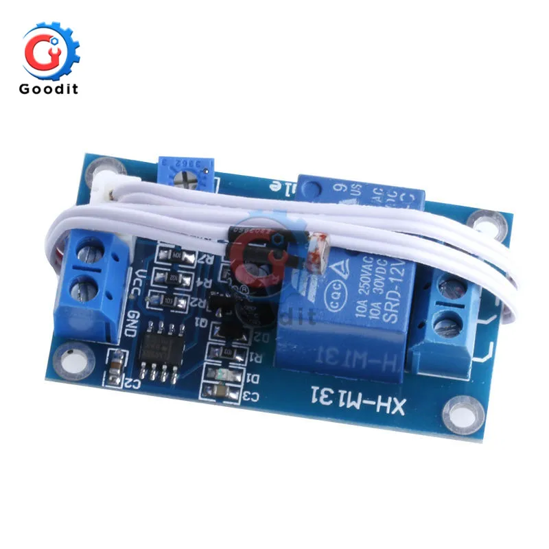 XH-M131 DC 5V/DC 12V 10A Relay Module Light Control Switch Photoresistor Detective Sensor Relay Board Brightness Control Module