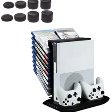 Многофункциональная дисковая станция для хранения с 2 Док-станция для зарядки контроллера и консоли охлаждающий вентилятор кулер для Xbox One Slim Xboxone S