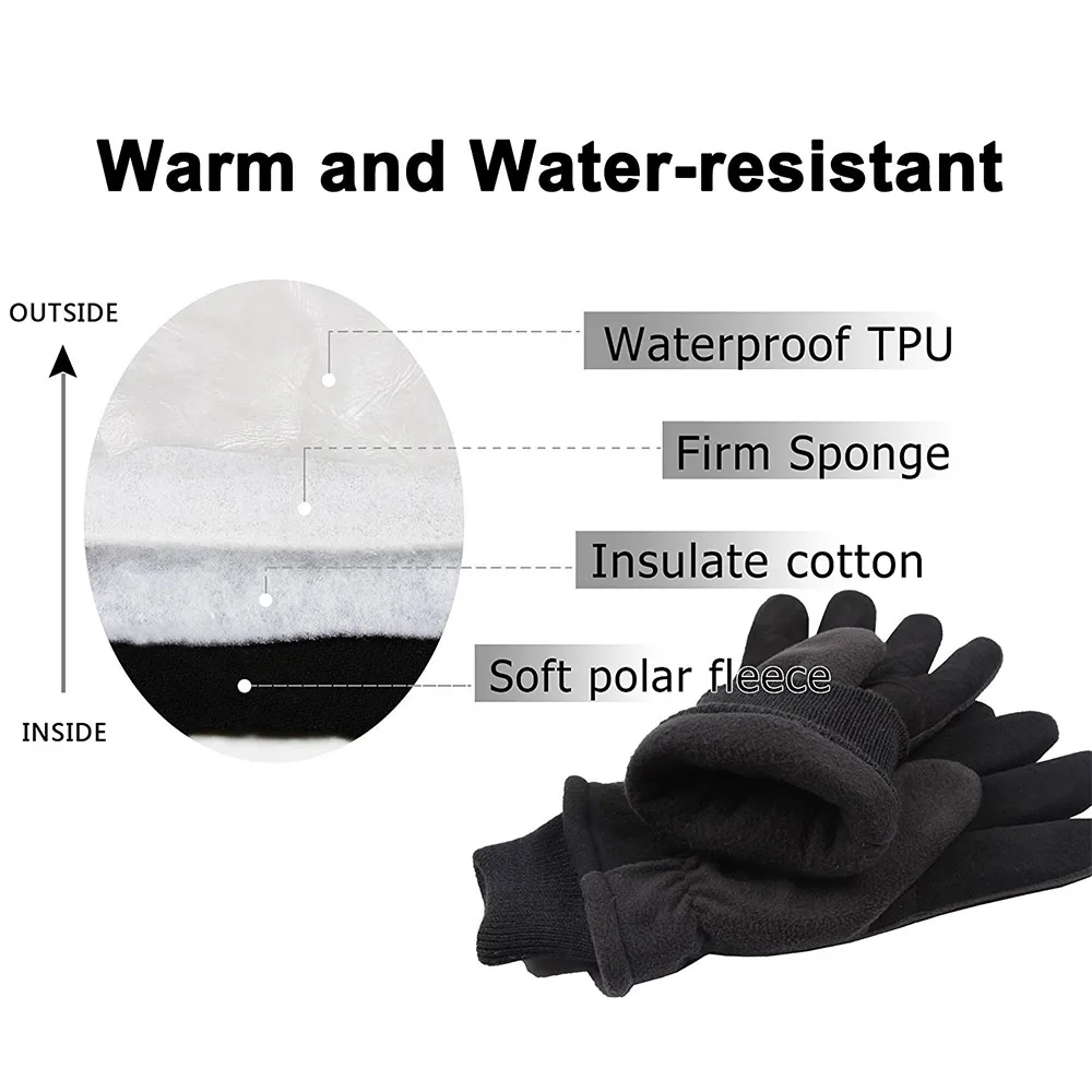  OZERO Winter Warm Men's Gloves Deerskin Work Driver Windproof TPU Security Protection Wear Safety Working For Men's Woman 9019