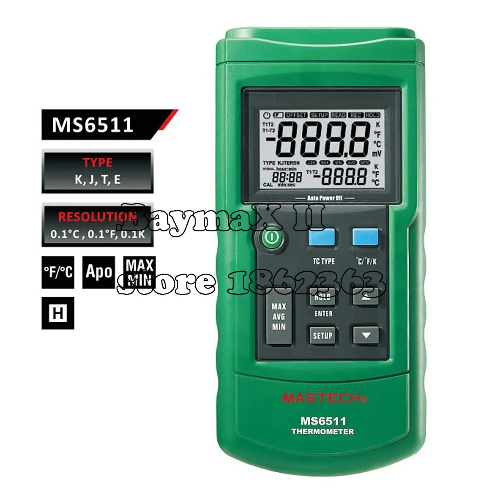 

MS6511 Single Channel Digital K,J,T,E Thermometer