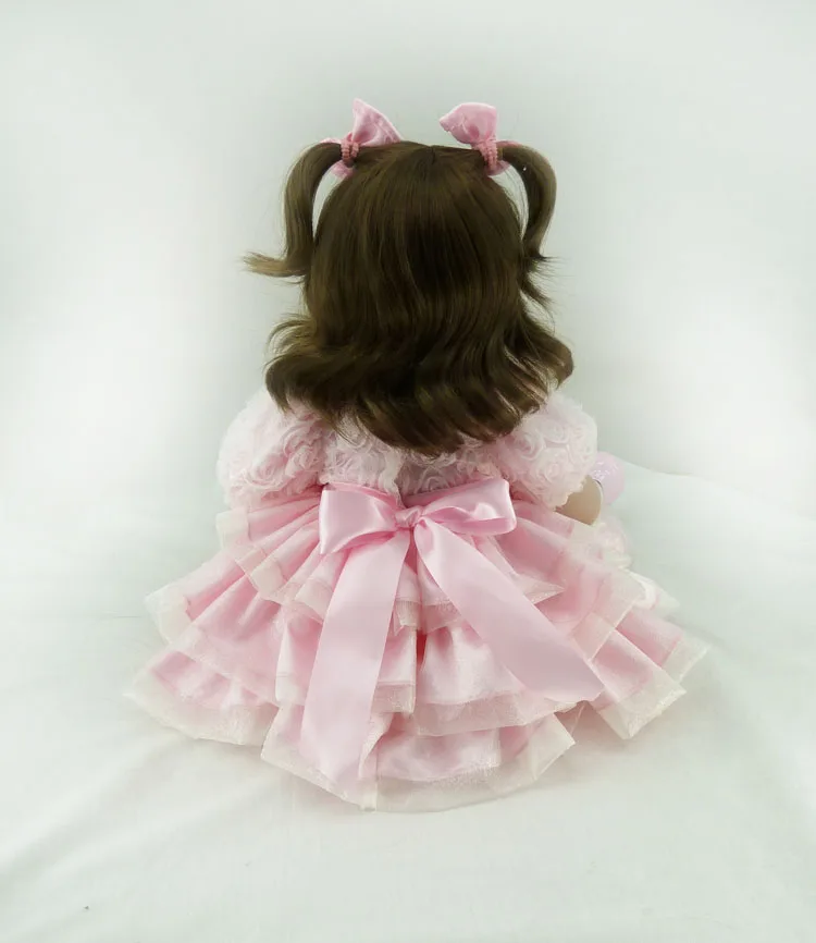Новинка 60 см мягкие силиконовые куклы Reborn Adora Bebe возрожденная менина в розовом платье реалистичные детские игрушки для девочек Brinquedo
