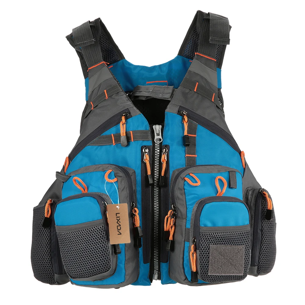 Gilet de pêche respirant Lixada, veste de sécurité multifonction pour la pêche fly et sports nautiques