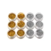 Блестящий золотистый Серебристый лак для ногтей блестящее напыление акриловые УФ гель Советы Набор DIY