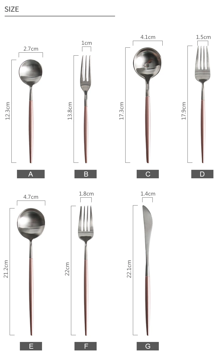 Европейский простой из нержавеющей стали розовый серебряный нож и вилка три комплекта AKUHOME
