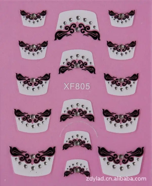 fashion French style Crystal Water Transfer font b Nails b font Art Sticker decals lady women