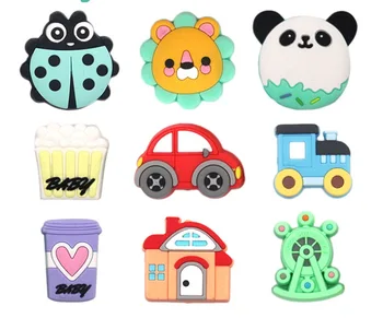 

DHL 500pcs Silicone Beads Cartoon Animal Shape Food Grade Silicone Teething Necklace Tiny Rod Accessories BPA Free Baby Teethers