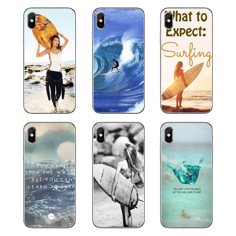 

Learn to Surf Love Like Girls Quote Transparent Soft Shell Cases For Xiaomi Redmi 4X S2 3S Note 3 4 5 6 6A Por Pocophone F1 Mi 6