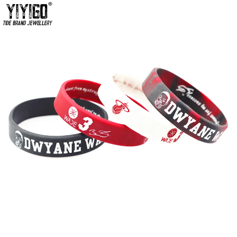

1Piece Dwyane Tyrone Wade Head Portrait No.3 Signature Silicone Bracelet Lovers' Men Student Basketball Streetball sport circlet