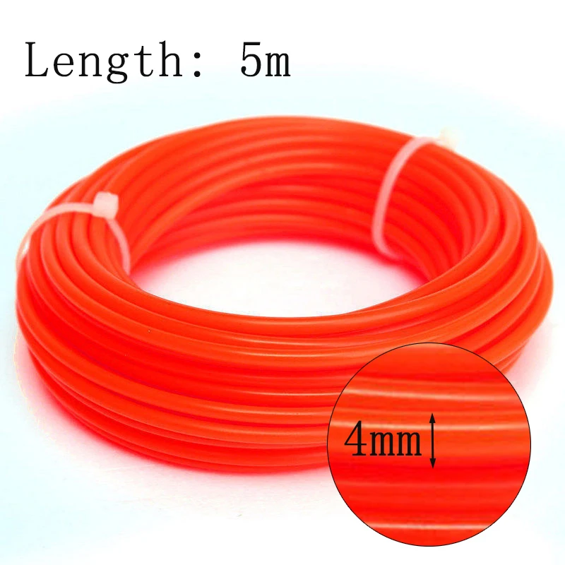 5M*4mm Strong Trimmer Strimmer Brushcutter Nylon Cord Line Wire String Rope Trimmer Rope Cord Wire String for Grass Strimmer