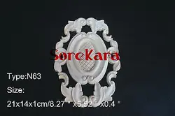 N63 -21x14x1cm Wood Carved Onlay Applique Carpenter Frame Decal Wood Working Carpenter Decoration