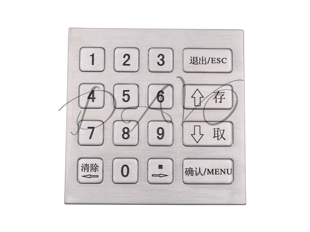 

4x4 Metal Matrix Keypad IP65 Stainless Steel Industrial Keyboard USB Numeric Keyboard Silicone Waterproof