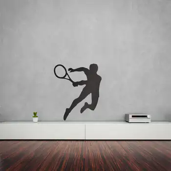 

Tennis Player Vinyl Wall Art Decal Removable Wall Stickers For Bedroom Gym Decor Pure Color Decals Waterproof Wallpaper ZA205