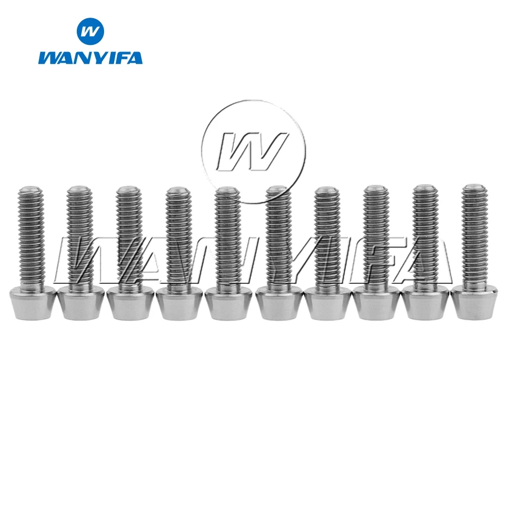 6Pcs Titanium Ti Bolt Cycling Screw M5 x 16mm Taper Head Conical Head Bike