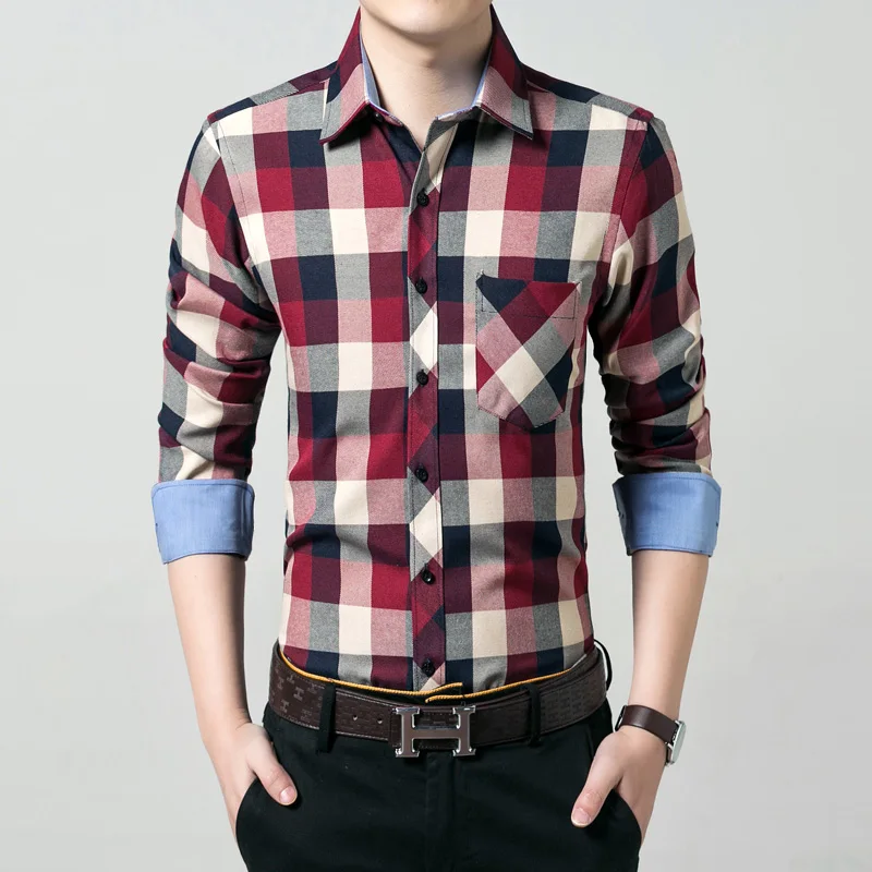 camisa cuadros grandes hombre