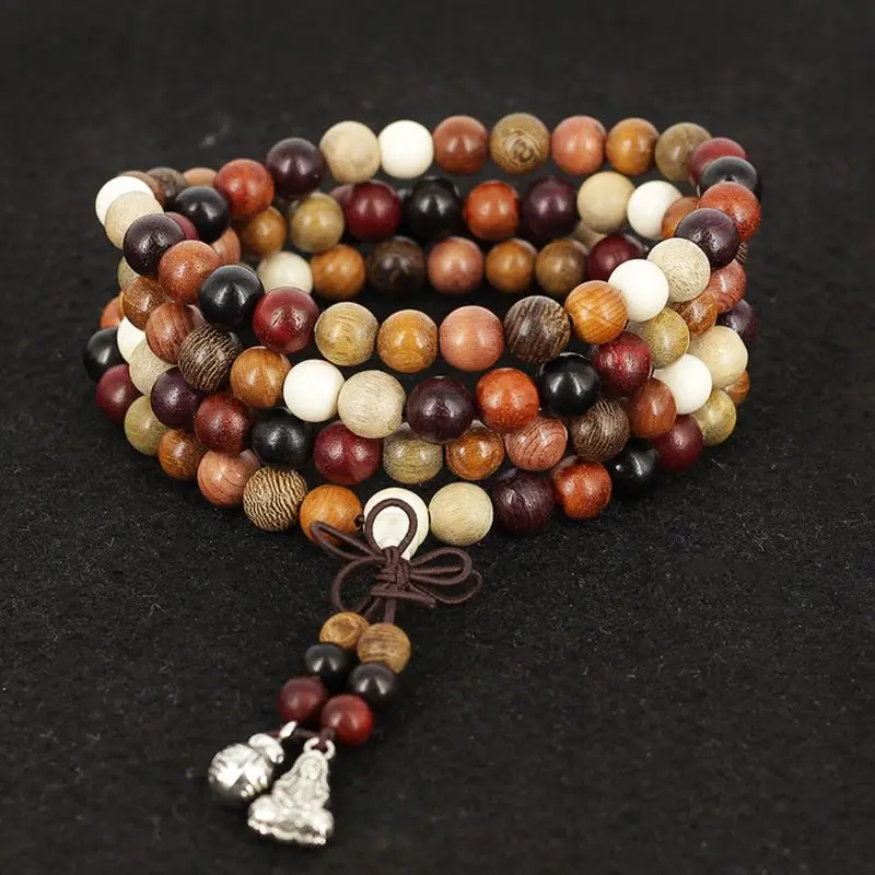 

Tibetan 108pcs 8mm Rosewood Prayer Beads Buddha Mala Buddhist Bracelet Necklace