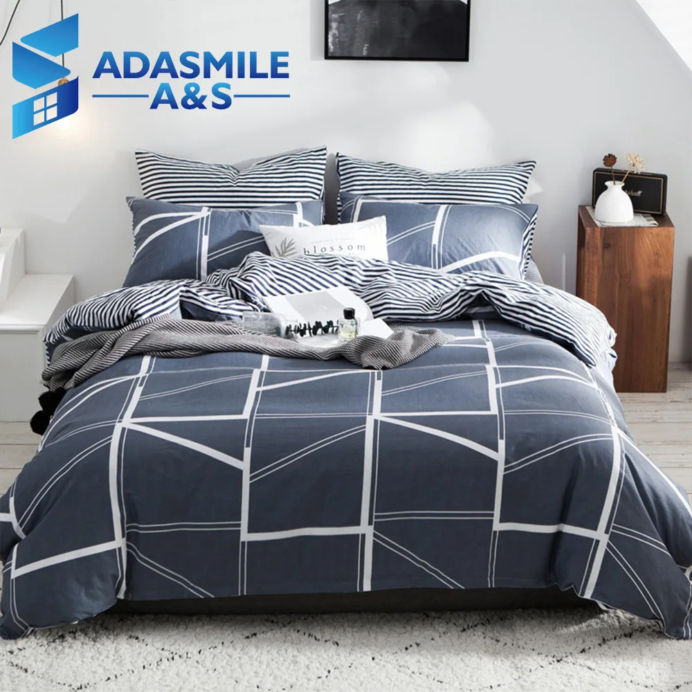 

Nordic Lattice Soft Bedding Duvet Cover Set Pillowcase Home Textile Bedclothes Adults Bed Linen Set US Queen King
