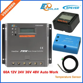 

Solar PWM EPEVER controller VS6048BN 60A 60amp battery charge wifi BOX sensor cable MT50 meter 12v/24v/36v/48