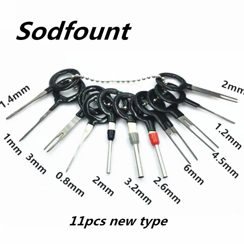 3pcs, 8pcs, 11pcs Car Plug Circuit Board Wire Harness Terminal Extraction Pick Connector Crimp Pin Back Needle Remove Tool - Цвет: 11pcs new