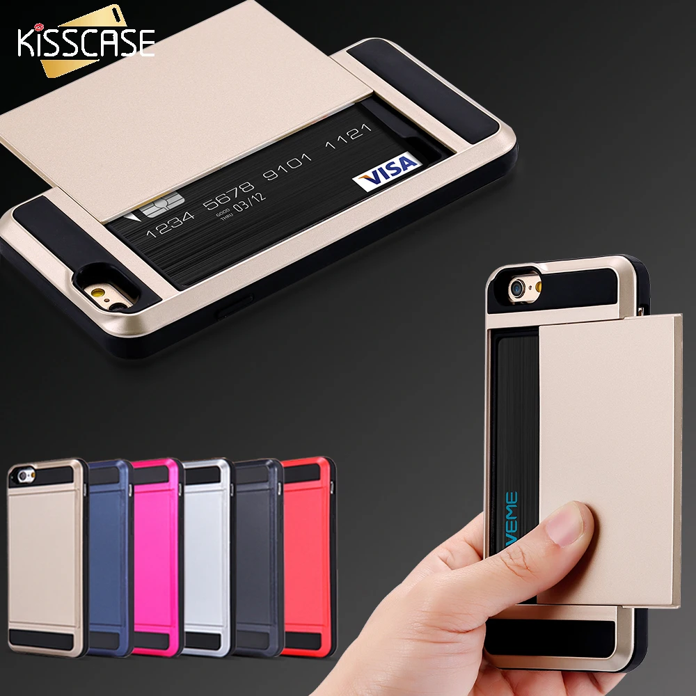 Чехол kisscase для iPhone 6 6s Plus чехол с держателем карт ударопрочный жесткий s Fundas |