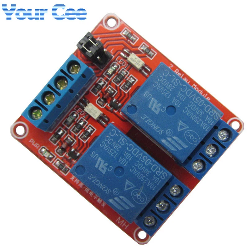 

5V 2 Channel 2 Road Relay Module with Optocoupler Isolation Supports High and Low Level Trigger