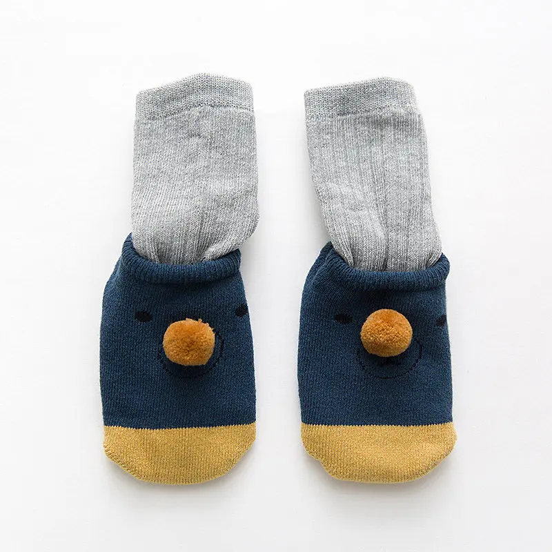 Lovely Bear Baby Socks Two-Piece Infant Boys Girls Socks Anti Slip Winter Warm Legs Cotton Blended Elastic Socks Comfortable Ins Style (13)