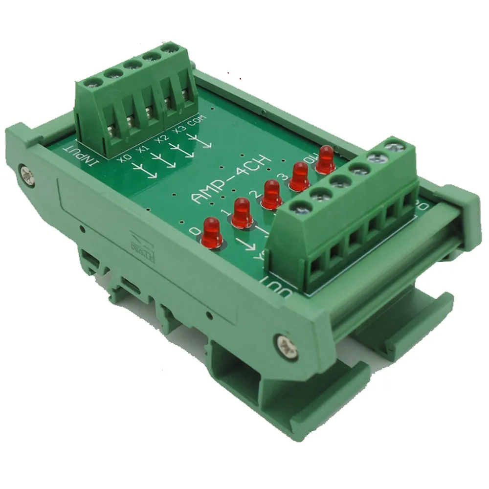 4 Channels DC 24V PLC Amplifier Board Terminal Blocks Plate PNP Input NPN Output Opto-isolated Circuit