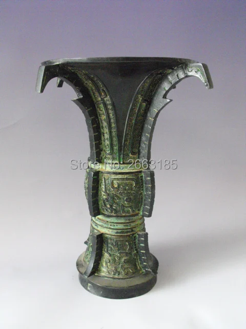 

Hot Sales Chinese Antique Bronze Imitation Zun Vase Beautiful Collection Sculpture Home Decoration Festival Craft