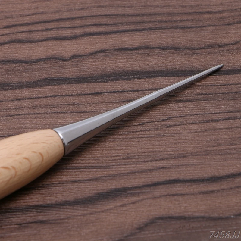 1PC Leather Craft Awl Tool Hole Maker Wooden Handle Steel Needle Sewing Stitching Punching Overstitch for Canvas Leather Tools