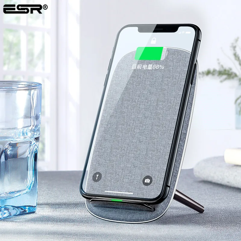 

ESR QI Wireless Charger Premium Textured 10W Qi Wireless Charging Stand for iPhone X 8 8 Plus for Samsung S8 S9 Xiaomi MIX 2S