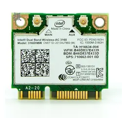 Ssea новый для Intel Беспроводной AC 3160 3160hmw Половина Mini pci-e карты 802.11 B/a/G/N /AC 2.4 г/5 ГГц 433 Мбит/с Wi-Fi + Bluetooth 4.0 карты