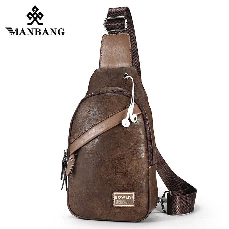 ManBang модные из натуральной кожи Crossbody сумки мужская повседневная сумка маленькая Брендовая Дизайнерская обувь мужской сумка с USB зарядка