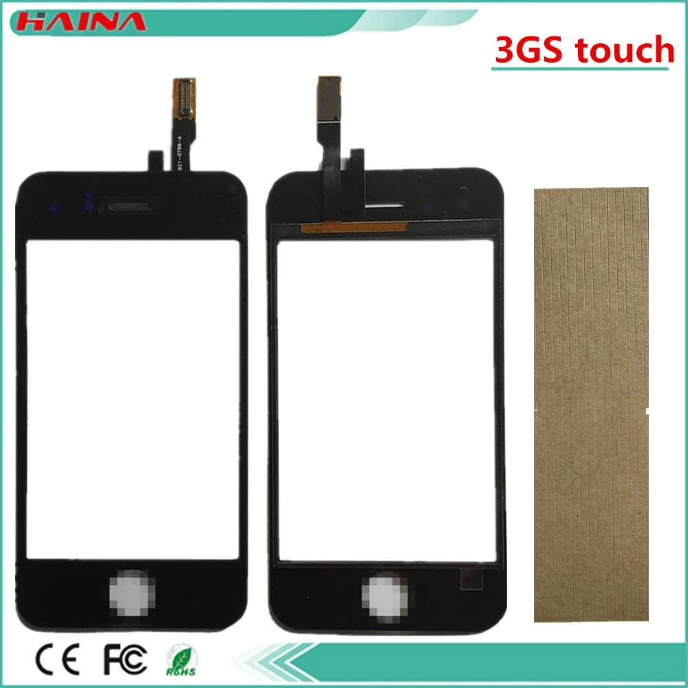 

Free 3m Tape Moible Phone Touch Screen Digitizer For iphone 3GS Front Panel Glass Lens Sensor Touchscreen