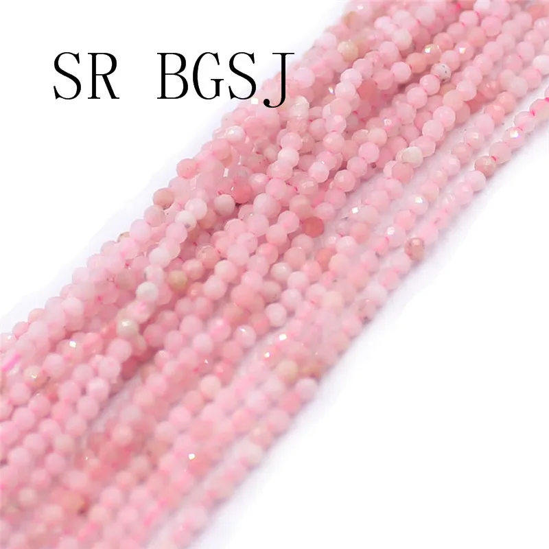 

Free Shipping 2mm Faceted Pink Opal Gems Stone Spacer Bail Seed Small Round Beads Strand 15"