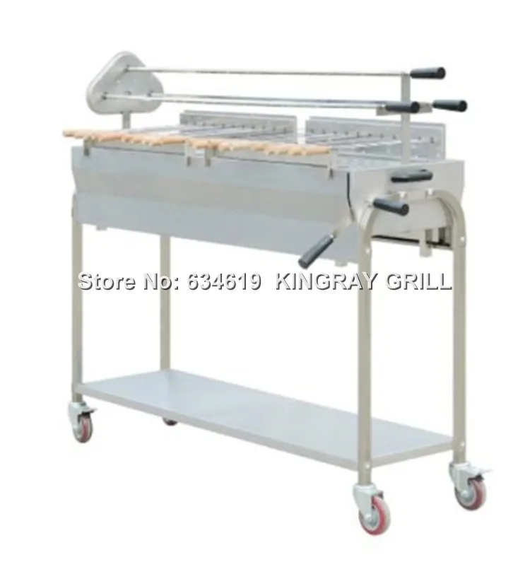 

Вращающийся угольный гриль нового типа, для барбекю, для улицы, из нержавеющей стали, мобильный гриль для барбекю с мотором