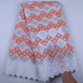 

French Lace Fabric Tulle Embroidered Stones Lace for Wedding Dress High Quality African Lace Fabric 5 Yards A1594