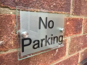 

Customize NO PARKING MODERN GLASS ACRYLIC PLAQUE - NO PARKING SIGN - CHOOSE YOUR TEXT