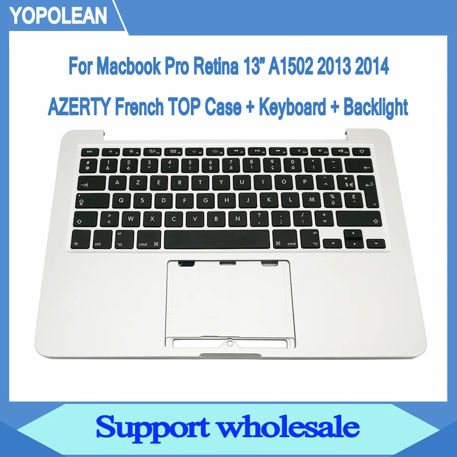 AZERTY французский чехол с клавиатурой Топ чехол Упор для рук для Macbook Pro retina 1" A1502 2013