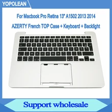 AZERTY французский чехол с клавиатурой Топ чехол Упор для рук для Macbook Pro retina 1" A1502 2013