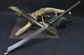 

High Quality BroadSword KanXi Saber Sword DaDao Sharp Damascus Steel Blade Full Tang Very Strong