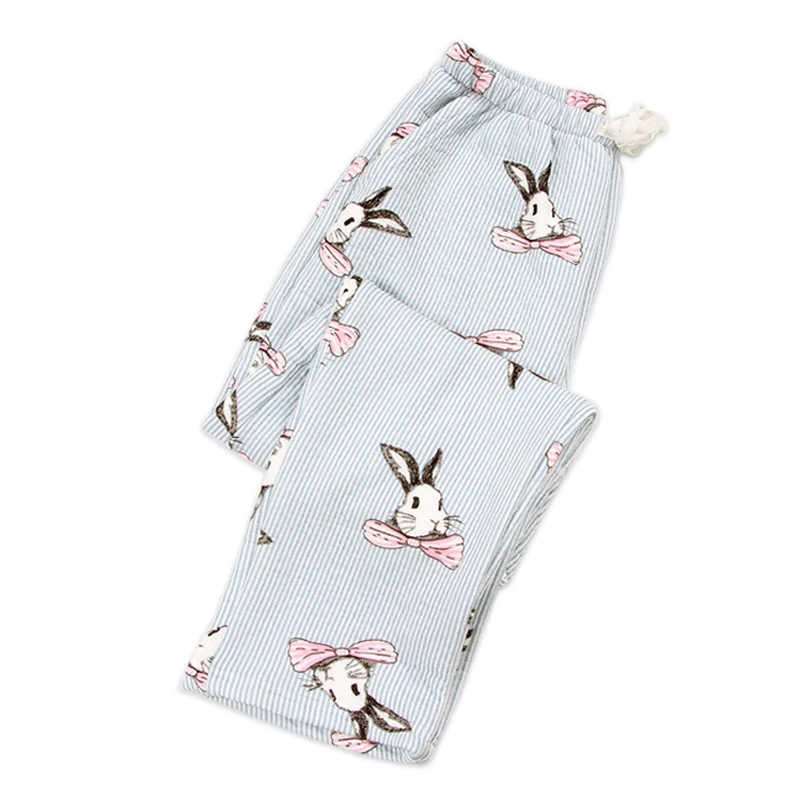 

Thicken winter Warm 100% cotton sleep bottoms women cozy quilted keep warm indoor pants sheer women trousers Sleep pants