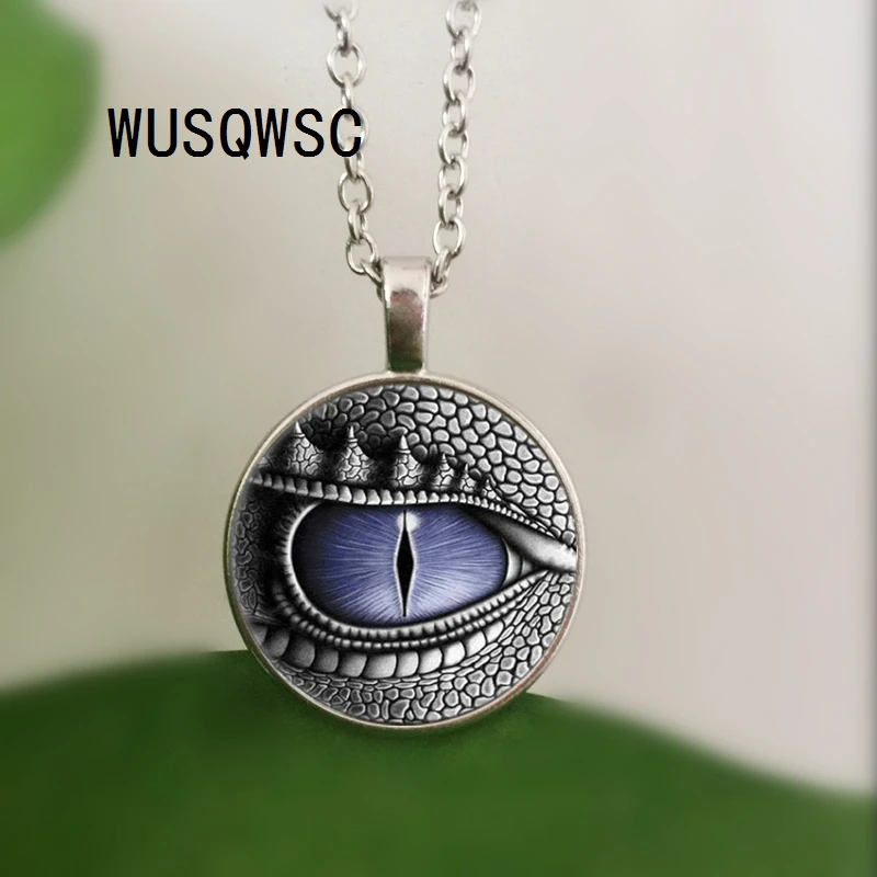 

WUSQWSC 3 Colors Wholesale Art Glass Necklace Colorful Dragon Egg Necklace Game of Thrones Geekery Pendant Glass Picture Pendant