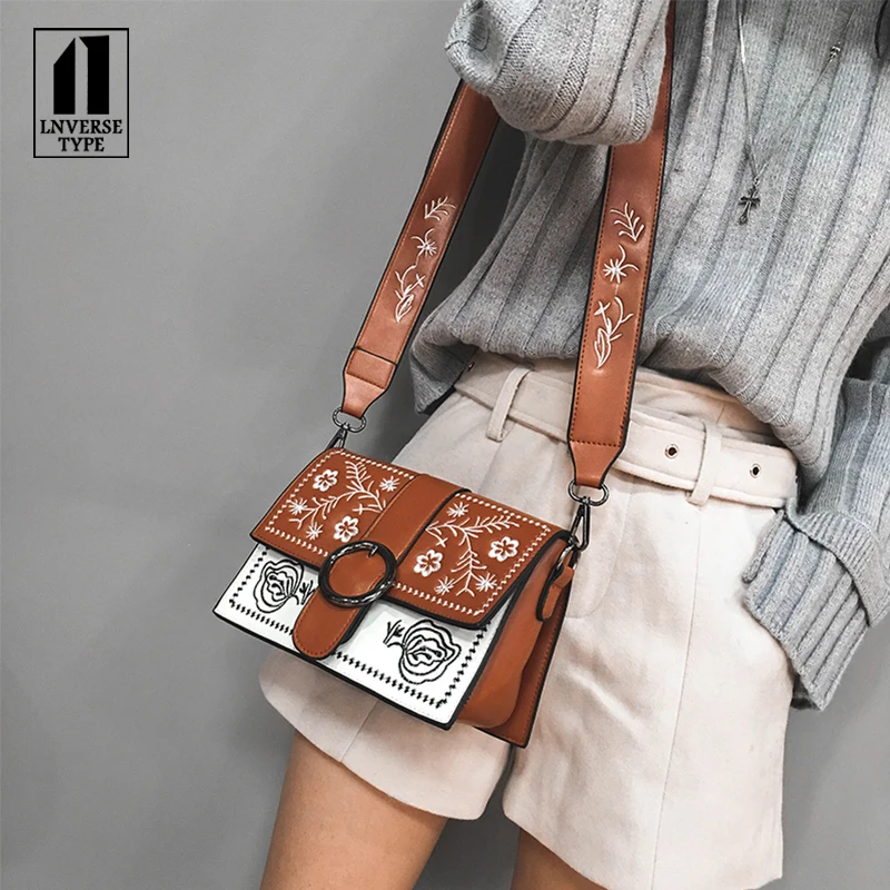 حقيبة كتف نسائية العرقية نمط الكتف Crossbody حقيبة المرأة حقائب يد جلدية للنساء 2018 الأزياء حقيبة كتف السيدات حقيبة