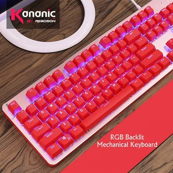 

Kananic 87 Key/104 Key Ergonomic RGB Backlit USB Wired Mechanical Keyboard With Gaming Chip Hot Swap Axis Design
